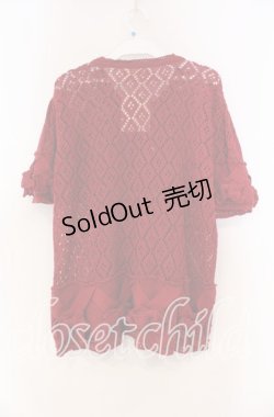 画像3: KETTY / リボン透かし編みカーディガン  アカ O-25-11-15-088-EL-TO-IG-OS