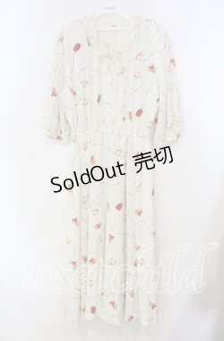 画像1: INGEBORG / ドットチューリップワンピース  アイボリー O-25-11-15-090-LO-OP-IG-OS