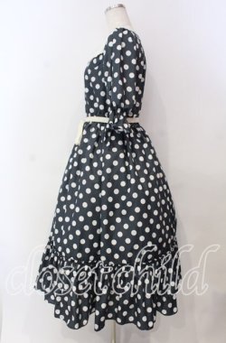 画像3: Melody BasKet / 記憶の中の水玉ティアードワンピース  クロ O-25-11-15-009-LO-OP-IG-OS