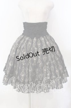 画像1: Innocent World / バラと小鳥のストライプスカート Ｍ クロ O-25-11-15-011-IW-SK-IG-OS