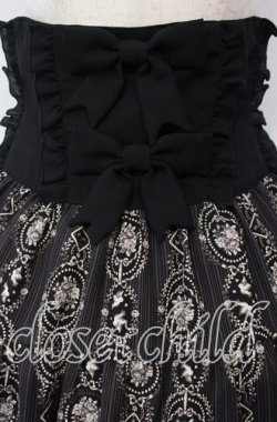 画像2: Innocent World / バラと小鳥のストライプスカート Ｍ クロ O-25-11-15-011-IW-SK-IG-OS