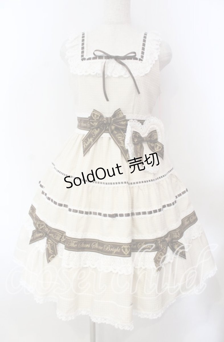 画像1: BABY,THE STARS SHINE BRIGHT / Waffle Cottonティアードジャンパースカート  キナリ O-25-11-15-014-BA-OP-OW-OS (1)