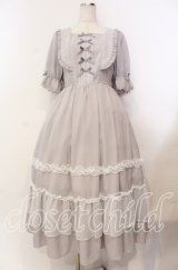 axes femme kawaii / プチリボンワンピース  グレー（公式色展開） O-25-11-15-017-AX-OP-IG-OS