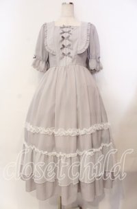 axes femme kawaii / プチリボンワンピース  グレー（公式色展開） O-25-11-15-017-AX-OP-IG-OS