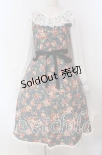 marcHenTica / ウィロリア・ローズワンピース  ダークグレー（白袖）（公式色展開） O-25-11-15-018-LO-OP-IG-OS