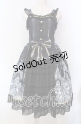 BIG GOOSE / お城イラスト柄ジャンパースカート  クロ O-25-11-15-019-LO-OP-IG-OS