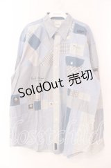 Karl Helmut / チェックパッチワークシャツ  サックス O-25-11-17-036-EL-TO-IG-OS