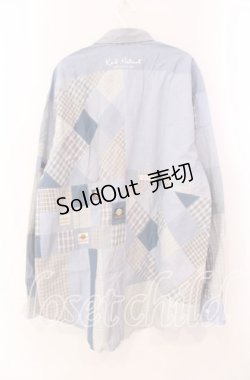 画像3: Karl Helmut / チェックパッチワークシャツ  サックス O-25-11-17-036-EL-TO-IG-OS