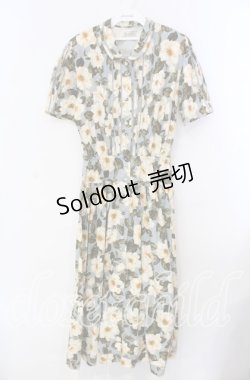 画像1: INGEBORG / いぬばらプリントワンピース  ブルー O-25-11-17-037-LO-OP-IG-OS