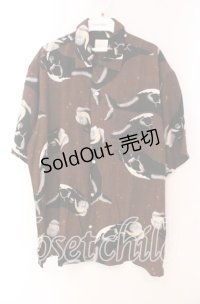 Karl Helmut / くじら柄シャツ  ブラウン O-25-11-17-041-EL-BL-IG-OS