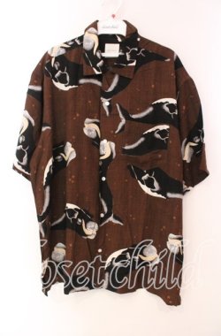 画像1: Karl Helmut / くじら柄シャツ  ブラウン O-25-11-17-041-EL-BL-IG-OS