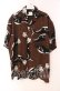 画像1: Karl Helmut / くじら柄シャツ  ブラウン O-25-11-17-041-EL-BL-IG-OS (1)