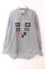 Karl Helmut / チェックワッペンシャツ  クロ×シロ O-25-11-17-042-EL-BL-IG-ZT447