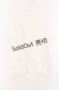 WONDERFUL WORLD / タックリボン割烹着  シロ O-25-11-17-043-LO-TO-IG-OS