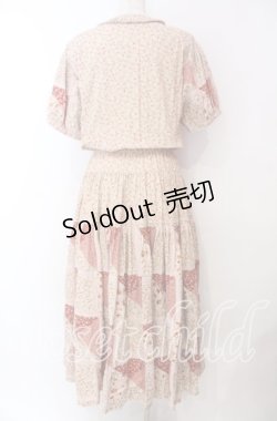 画像5: WONDERFUL WORLD / ミニフラワー&裾パッチワーク半袖ワンピース  ピンク O-25-11-17-045-LO-OP-IG-OS