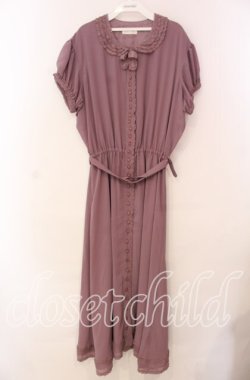画像1: INGEBORG / チュールレース襟ワンピース【お直し有り】  パープル O-25-11-17-047-LO-OP-IG-OS