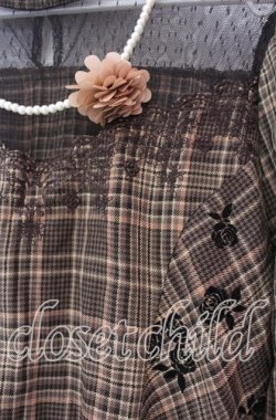 画像2: axes femme / チェック柄ペプラムBL  ブラウン O-25-11-17-048-AX-BL-IG-OS