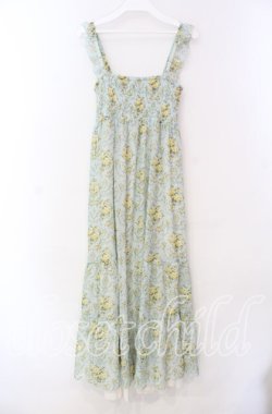 画像3: axes femme / 釦開き総バラ柄ロングワンピース  サックス O-25-11-17-049-AX-OP-IG-OS