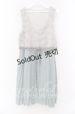 画像1: axes femme / ローズ×プリーツドレス  グリーン×グレー O-25-11-17-051-AX-OP-IG-OS