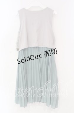 画像3: axes femme / ローズ×プリーツドレス  グリーン×グレー O-25-11-17-051-AX-OP-IG-OS