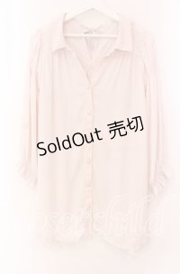 axes femme / バックプリーツシャツチュニック  薄ピンク O-25-11-17-052-AX-BL-IG-OS