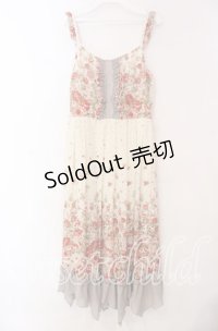 axes femme / 薔薇柄マキシワンピース  オフ×ベージュ O-25-11-17-054-AX-OP-IG-OS