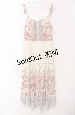 画像1: axes femme / 薔薇柄マキシワンピース  オフ×ベージュ O-25-11-17-054-AX-OP-IG-OS