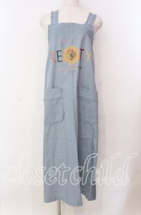 KETTY / ひまわりプリントエプロン  ブルー O-25-11-17-005-EL-OP-IG-ZT447