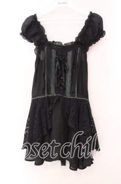 画像1: axes femme / ビスチェ風ノースリブラウス  クロ O-25-11-17-055-AX-TO-IG-OS