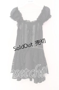 画像1: axes femme / ビスチェ風ノースリブラウス  クロ O-25-11-17-055-AX-TO-IG-OS