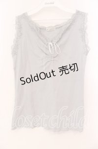 axes femme / ギャザーコットンタンク  グレー O-25-11-17-057-AX-TO-IG-OS