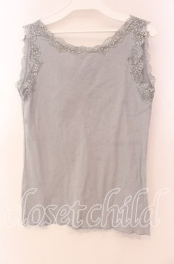 画像2: axes femme / ギャザーコットンタンク  グレー O-25-11-17-057-AX-TO-IG-OS