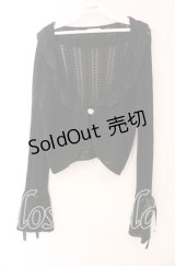 axes femme / ショート丈ニットボレロ  クロ O-25-11-17-058-AX-TO-IG-OS