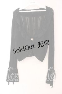 axes femme / ショート丈ニットボレロ  クロ O-25-11-17-058-AX-TO-IG-OS