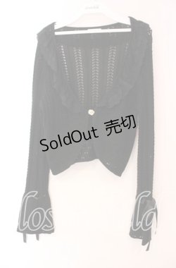 画像1: axes femme / ショート丈ニットボレロ  クロ O-25-11-17-058-AX-TO-IG-OS