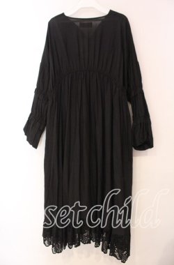 画像3: axes femme NOSTALGIE / コットン刺繍切り替えワンピース  クロ O-25-11-17-059-AX-OP-IG-OS