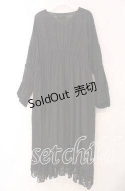 画像3: axes femme NOSTALGIE / コットン刺繍切り替えワンピース  クロ O-25-11-17-059-AX-OP-IG-OS