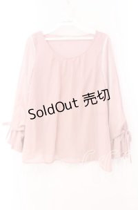 axes femme / ベロアキャンディ袖プルオーバー  ピンク O-25-11-17-061-AX-TO-IG-OS