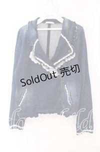 axes femme / デニム風ライダースジャケット  インディゴ O-25-11-17-062-AX-JA-IG-OS