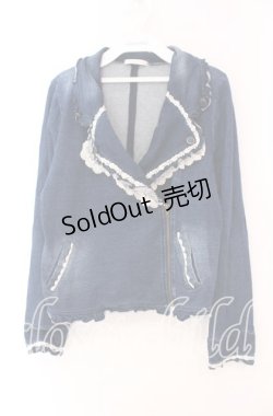 画像1: axes femme / デニム風ライダースジャケット  インディゴ O-25-11-17-062-AX-JA-IG-OS