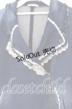 画像2: axes femme / デニム風ライダースジャケット  インディゴ O-25-11-17-062-AX-JA-IG-OS