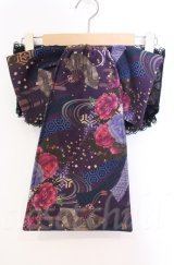 Qutie Frash / 花魁帯コルセット  ブラック×パープル O-25-11-17-1007-QU-TO-IG-ZT221