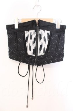 画像1: Qutie Frash / 矢絣コルセット  ブラック O-25-11-17-1009-QU-TO-IG-ZT222