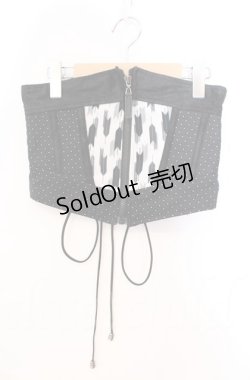 画像1: Qutie Frash / 矢絣コルセット  ブラック O-25-11-17-1009-QU-TO-IG-ZT222