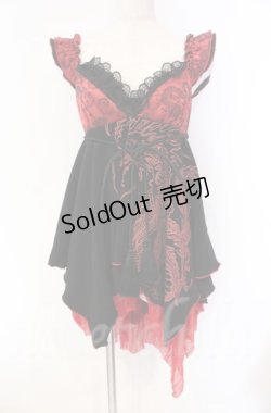 画像1: Qutie Frash / DSサテン切り替えベビードール【旧タグ】  ブラック×レッド O-25-11-17-1011-QU-OP-IG-ZT213