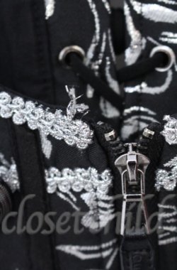 画像3: Qutie Frash / ジャガードコルセットベスト  ブラック×シルバー O-25-11-17-1013-QU-TO-IG-ZT222