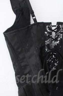 画像6: Qutie Frash / ジャガードコルセットベスト  ブラック×シルバー O-25-11-17-1013-QU-TO-IG-ZT222