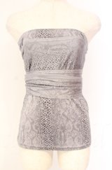 Qutie Frash / パイソンサラシトップス  グレー O-25-11-17-1014-QU-TO-IG-ZT095