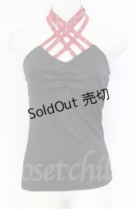 Qutie Frash / クロスキャミ【旧タグ】  ブラック×レッド O-25-11-17-1015-QU-TO-IG-OS