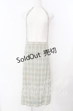 画像1: WONDERFUL WORLD / チェックエプロン  グリーン O-25-11-17-006-LO-ZA-IG-ZI